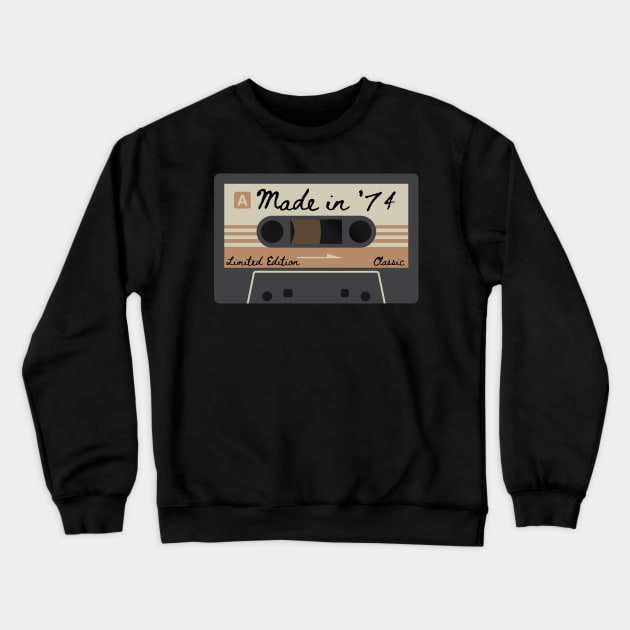 1974 Mixed Tape Limited Edition Classic Crewneck Sweatshirt by MalibuSun